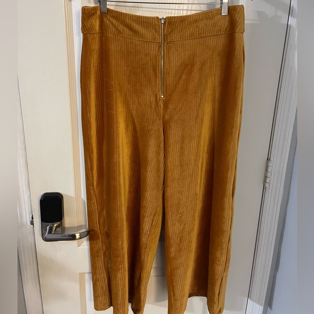 Candie's Mustard Wide‎ Leg Velvet Pants